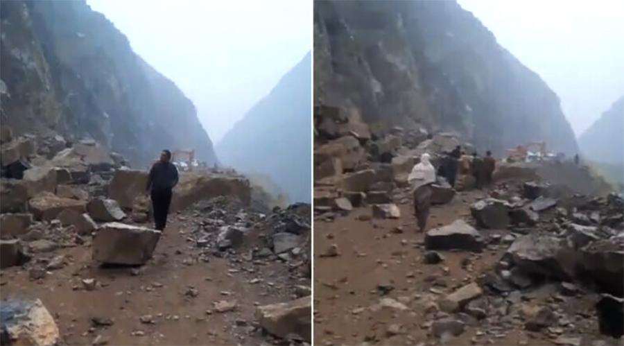 ژوب:  دہانہ سر سیکشن پر مسلسل بارش اور بھاری لینڈ سلائیڈنگ سے شاہراہ بلاک ہوگئی