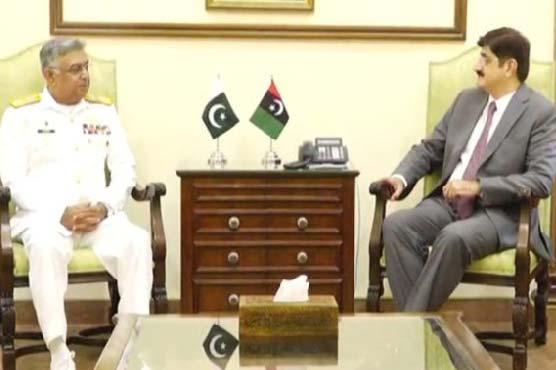 CM Sindh meets Naval chief Admiral   