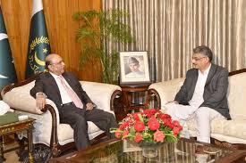 صدر آصف علی زرداری کی وزیر اعظم آزاد کشمیر انوارلحق سے ملاقات