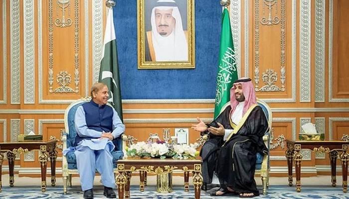 وزیراعظم شہباز شریف کی سعودی ولی عہد محمد بن سلمان سے ملاقات
