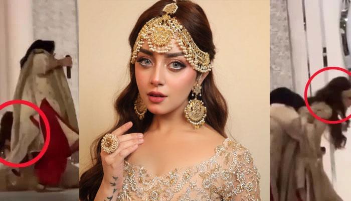 علیزے شاہ   ماڈلنگ فارمنس کے دوران گر پڑیں ، ویڈیو وائرل