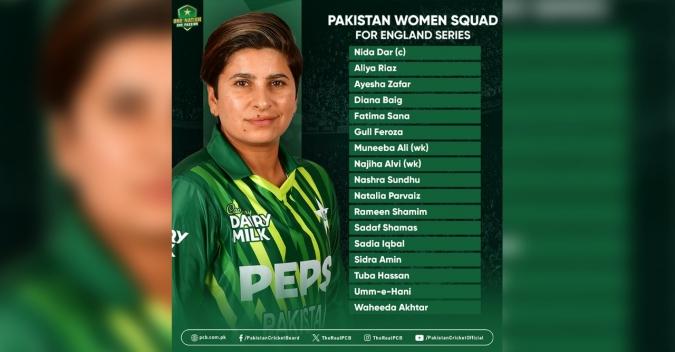 Pakistan women's squad announced for England tour