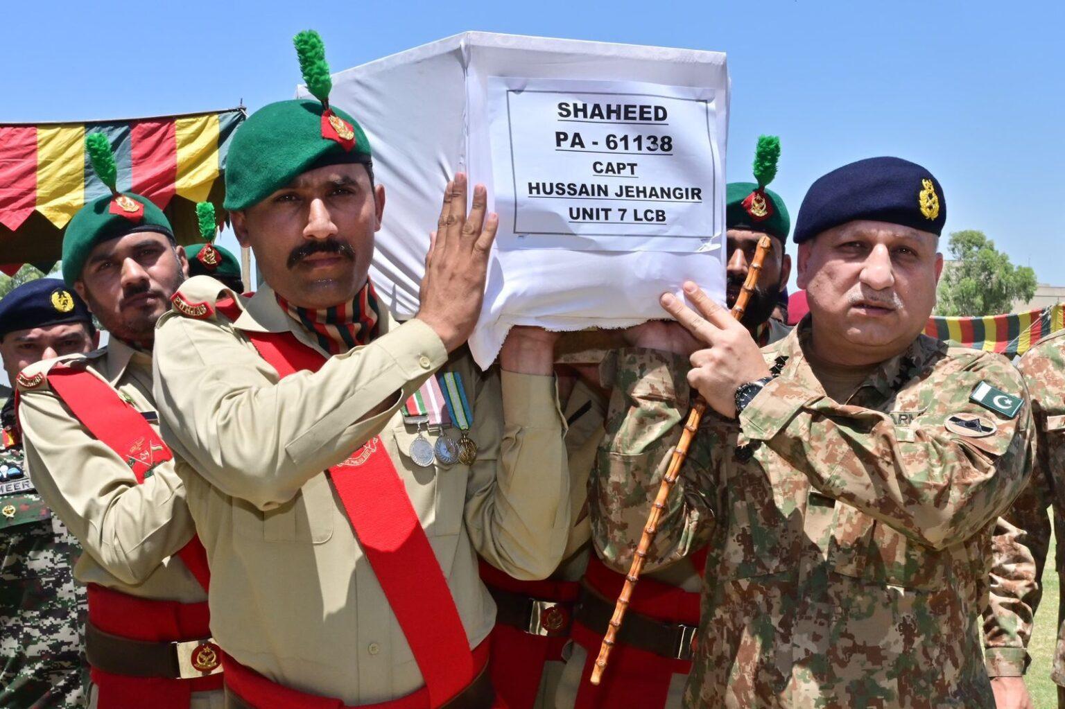 Funeral of Hassan Khel IBO martyrs held at Peshawar Garrison