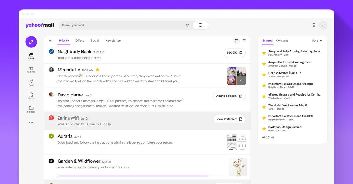 Yahoo Mail is adding more AI to simplify desktop email