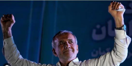 Moderate Pezeshkian wins Iran presidential election, urges people to stick with him