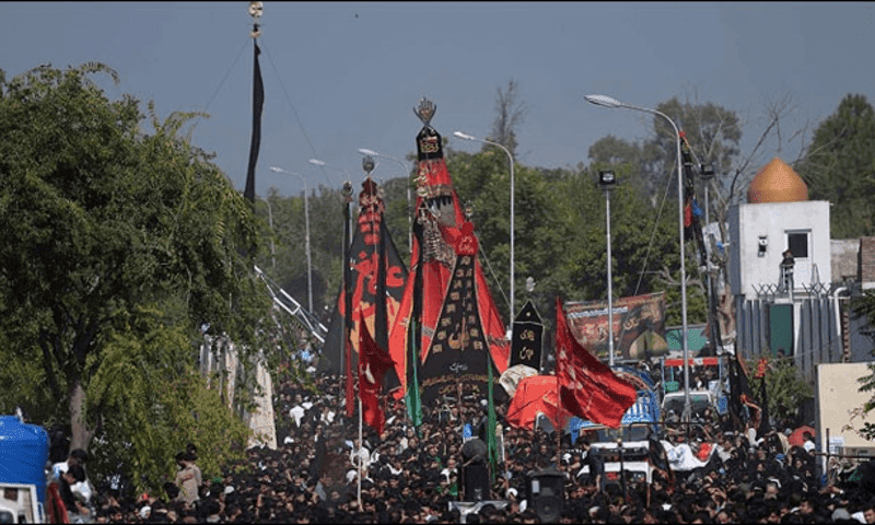 ملک بھر میں 9 ویں محرم الحرام کے جلوس مقررہ راستوں کی جانب  گامزن