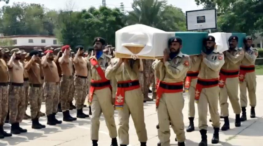 Funeral prayer offered for martyred soldiers in DI Khan attack