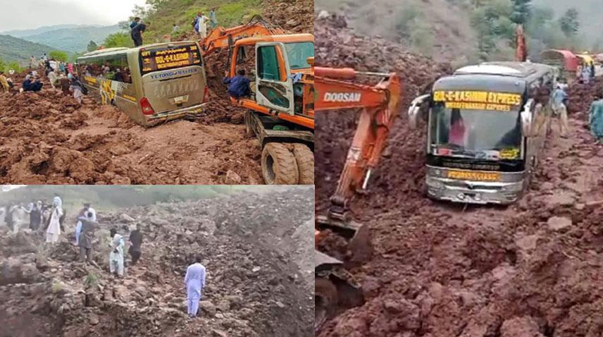 Kohala-Muzaffarabad Road closed due to heavy landslide at Dolai