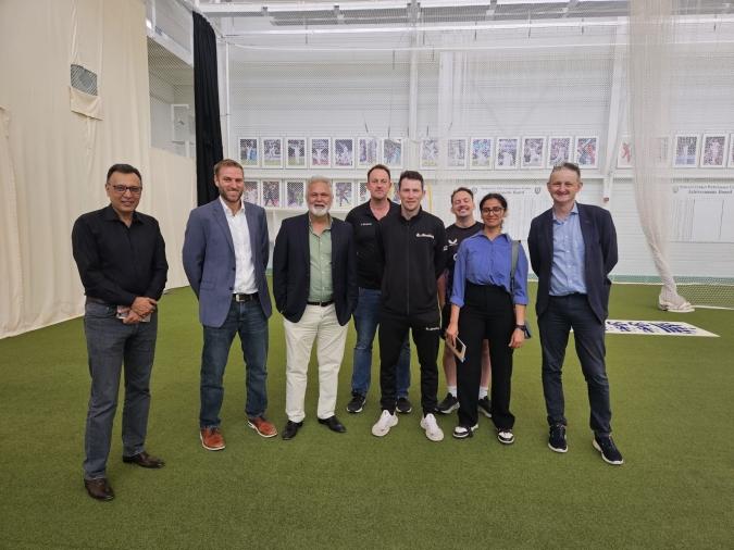 Nadeem Khan visits ECB High Performance Centre in Loughborough