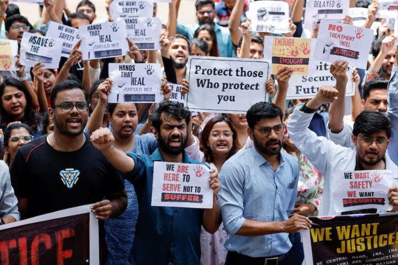 Indian hospitals hit as doctors strike to protest rape, murder of medic