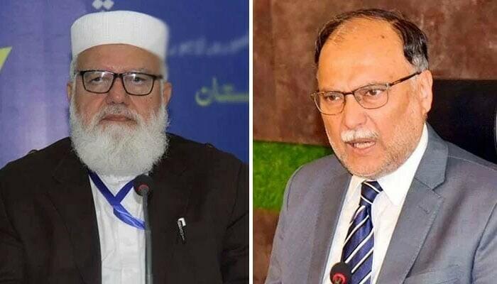 لیاقت بلوچ اور احسن اقبال کی ملاقات: دھرنا مذاکرات پر بات چیت