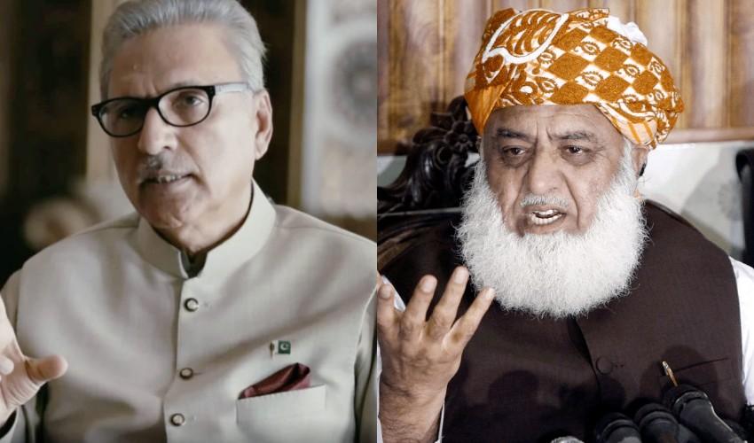 Dr Arif Alvi calls on Maulana Faza-ur-Rehman