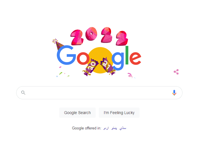 نئے سال کا جشن ، گوگل نے ڈوڈل تبدیل کردیا 