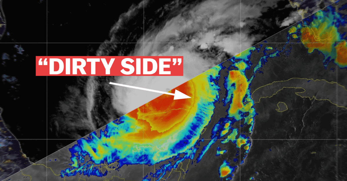 The “dirty side” of a hurricane, explained