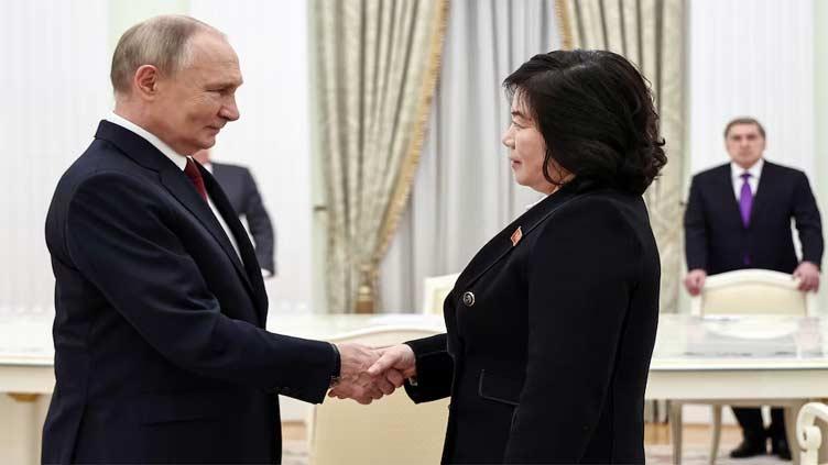 Putin greets North Korean foreign minister with long handshake in Kremlin