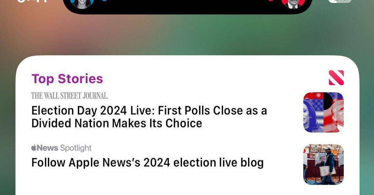 Apple News will let you watch election results from your lockscreen