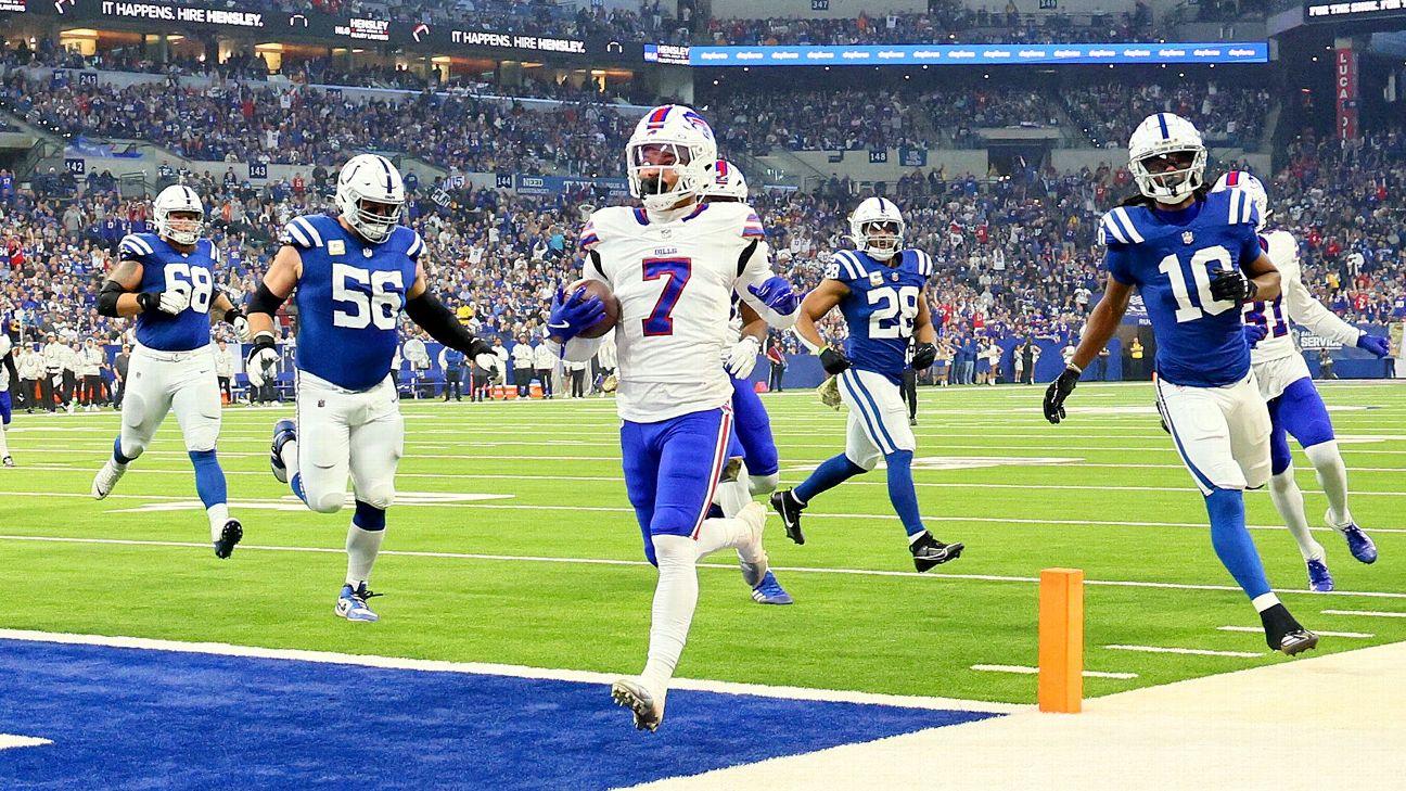 Bills' Taron Johnson with a 23-yard interception return TD