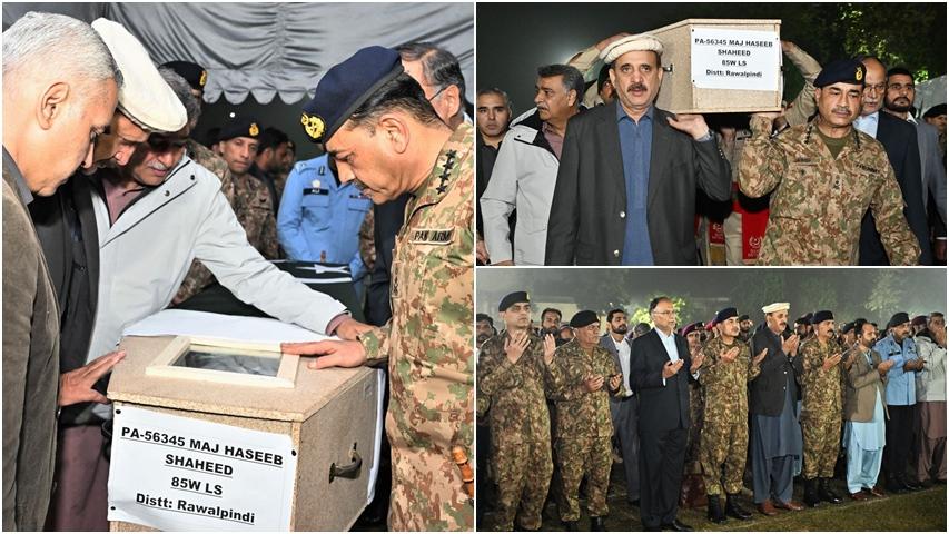 Funeral prayer for Major Haseeb Shaheed offered at Chaklala Garrison