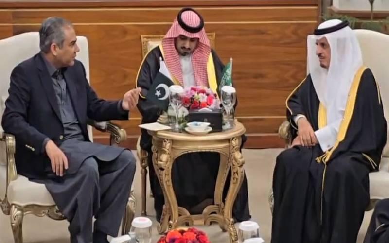 محسن نقوی  سے سعودی نائب وزیر داخلہ  کی ملاقات ، پاک سعودیہ تعلقات کے فروغ پر تبادلہ خیال