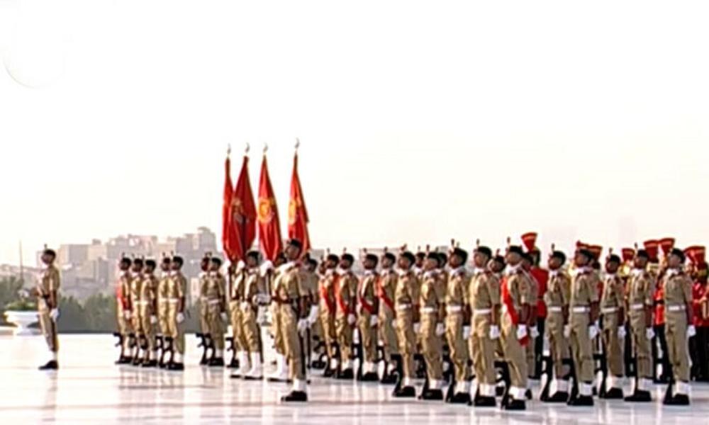 148th birth anniversary, guards changing ceremony at Quaid's mausoleum