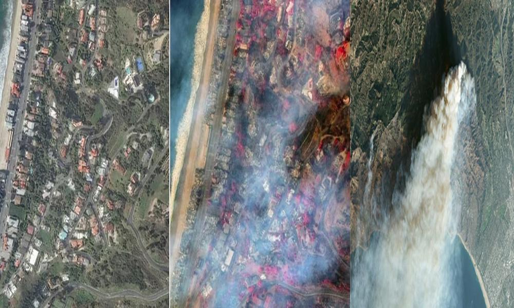 Satellite images of Los Angeles fire emerged