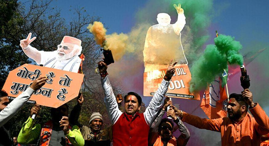 Modi’s BJP celebrates landslide New Delhi win in local elections