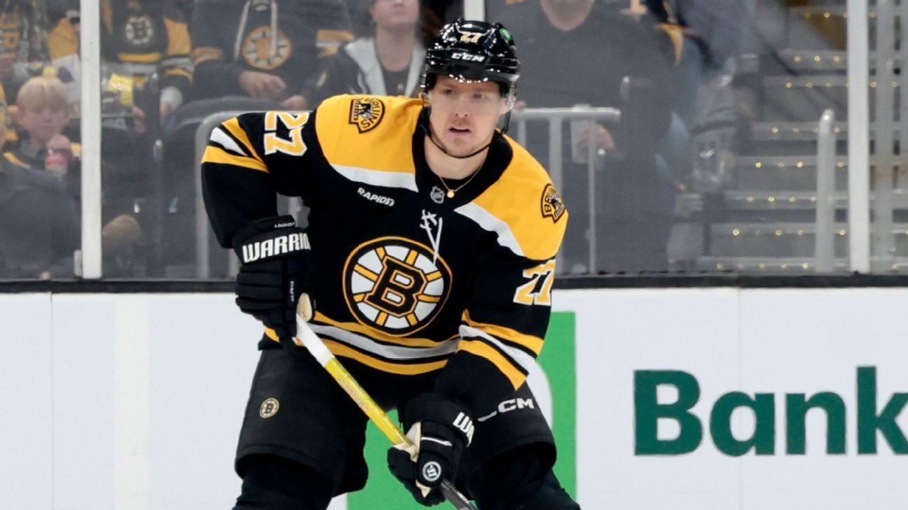 Bruins' Lindholm (knee) likely out for rest of year