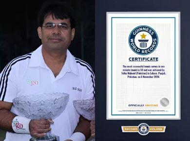 Pakistan’s Talha Waheed achieves Guinness World Record for tennis serves