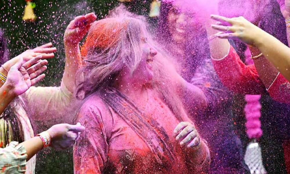 Hindu community celebrating Holi today