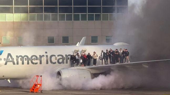 American Airlines jet catches fire after landing at Denver airport, 12 injured