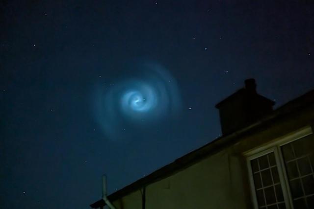 Glowing spiral over Britain linked to SpaceX rocket fuel dump