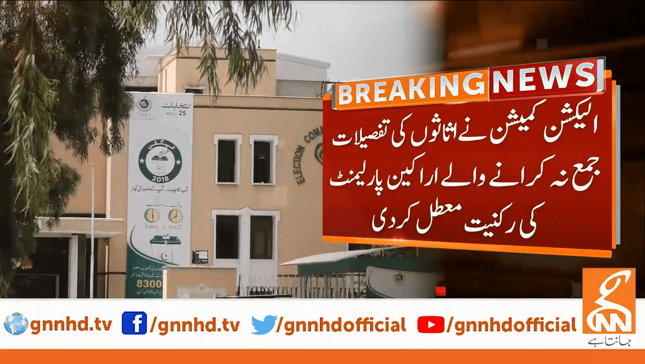 اثاثوں کی تفصیل جمع نہ کرانے پر متعدد ارکان پالیمنٹ کی رکنیت معطل