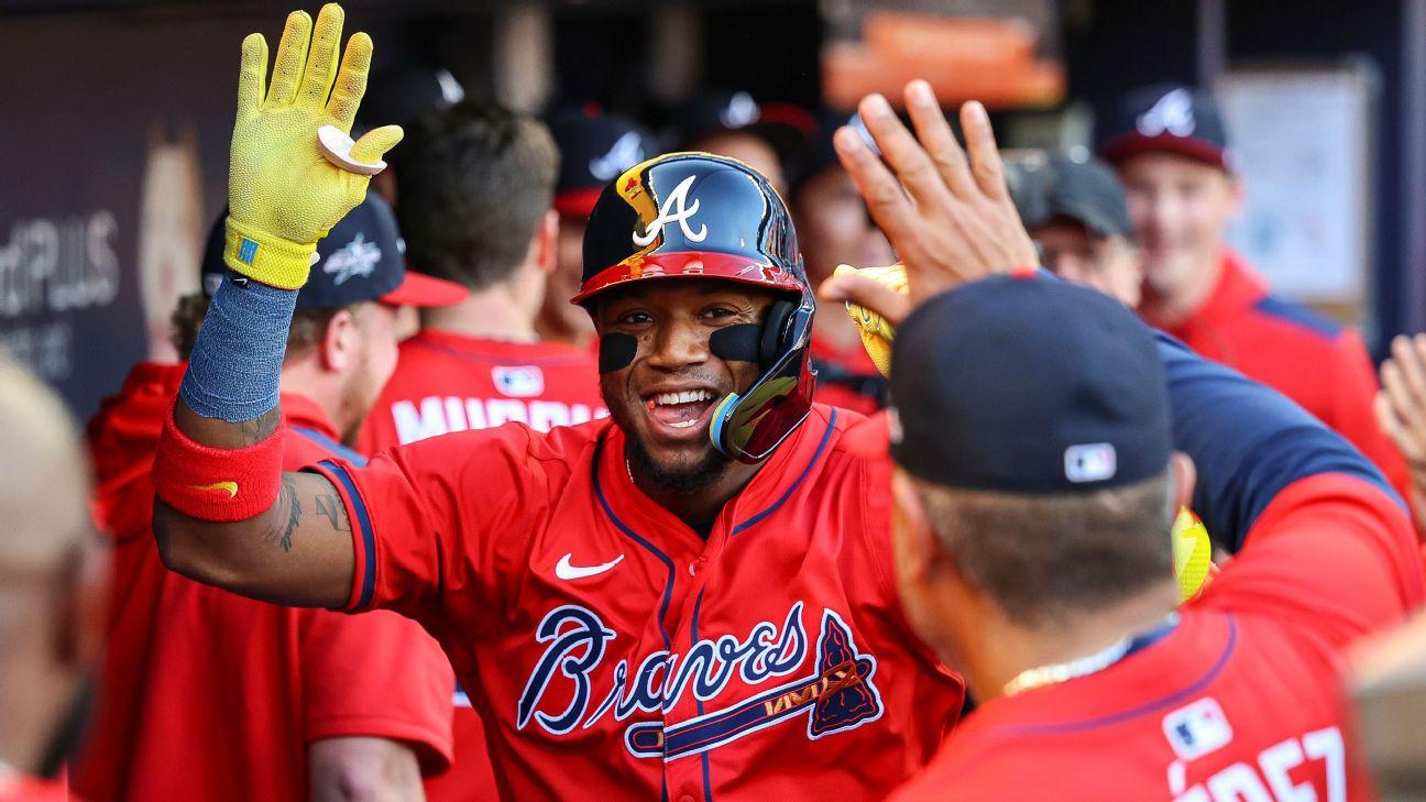 Braves' Acuña homers on 1st pitch after year away
