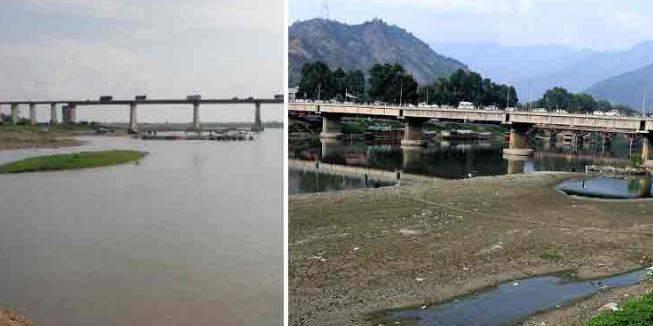 بھارت سے پاکستان میں داخل ہونے والے دریائے چناب کے بہاؤ میں بڑی کمی واقع