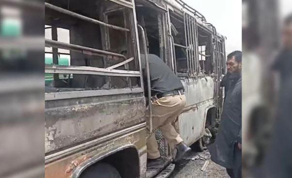 Balochistan: Passenger bus catches fire, leaves 5 dead, nine wounded