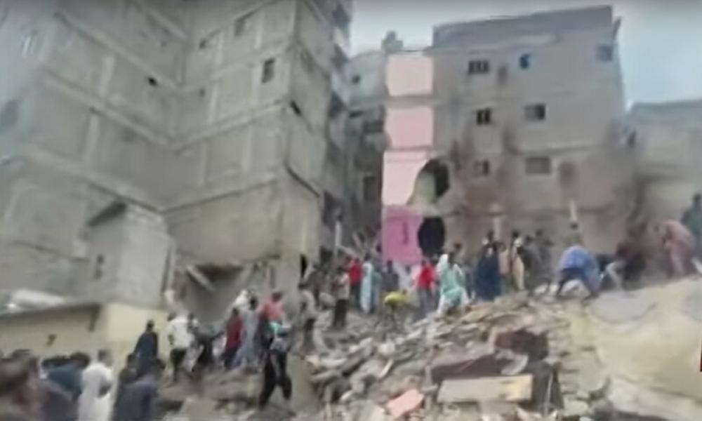 Five-storey building collapses in Karachi