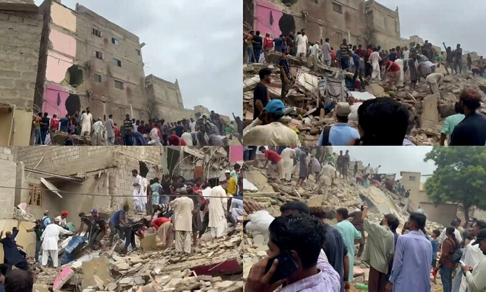 Five-storey building collapses in Kaeachi, 4 bodies recovered from rubble