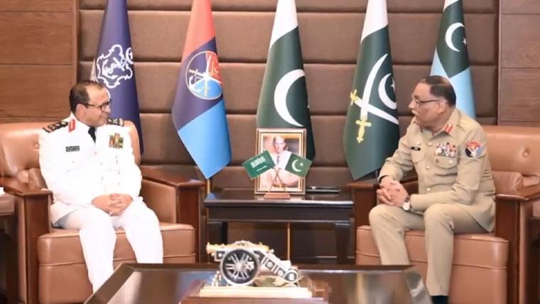 سعودی بحریہ کے سربراہ کا جوائنٹ سٹاف ہیڈکوارٹرز  کا دورہ، جنرل ساحر شمشاد مرزا سے ملاقات