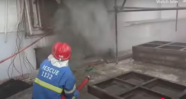 Fire-triggered factory building collapse in Karachi leaves seven wounded