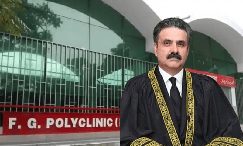 چیف جسٹس کی میڈیکل چیک اپ کیلئے پولی کلینک اسپتال آمد، اسٹاف کی دوڑیں لگ گئیں