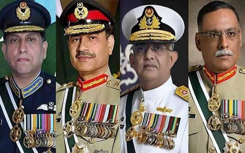 78 ویں یوم آزادی کے موقع پر مسلح افواج کے سربراہان اور چیئرمین جوائنٹ چیفس آف سٹاف کمیٹی کی قوم کو مبارکباد