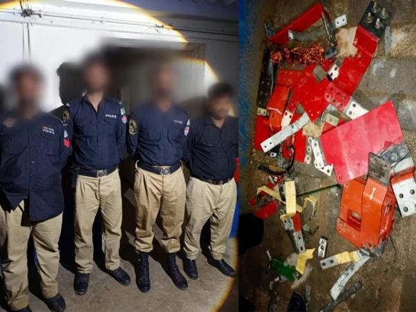 قانون کے محافظ یا قانون شکن ، کراچی اسٹیل مل سے سامان چوری کرنے والے 4 پولیس اہلکار گرفتار