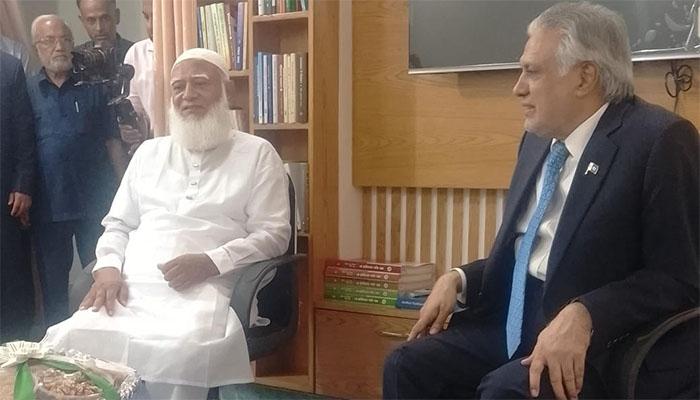 اسحاق ڈار کی امیر جماعت اسلامی بنگلا دیش سے ملاقات، پاکستان سے تعلقات کے فروغ پر تبادلہ خیال