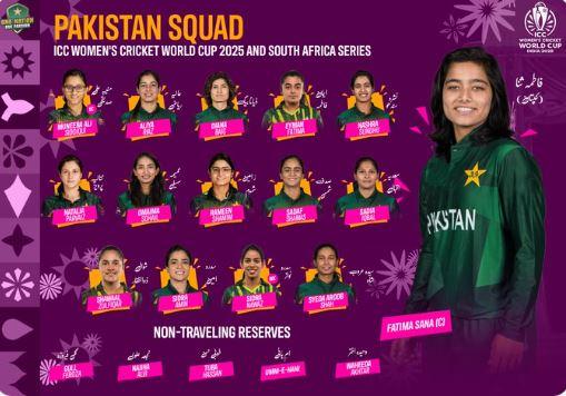 Women's Cricket World Cup 2025: Fatima Sana to lead 15-member Pakistan squad