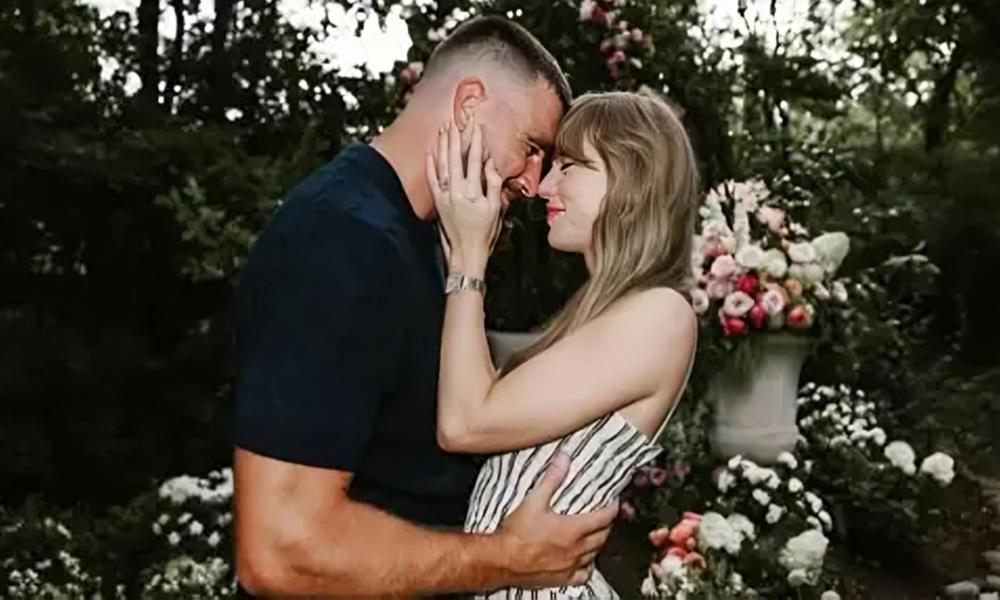 Singer Taylor Swift engaged to football star Travis Kelce