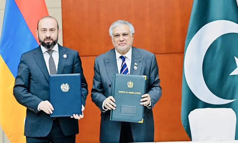 اسحاق ڈارکی  آرمینیائی وزیر خارجہ سے ملاقات،دونوںممالک کے مابین سفارتی تعلقات قائم