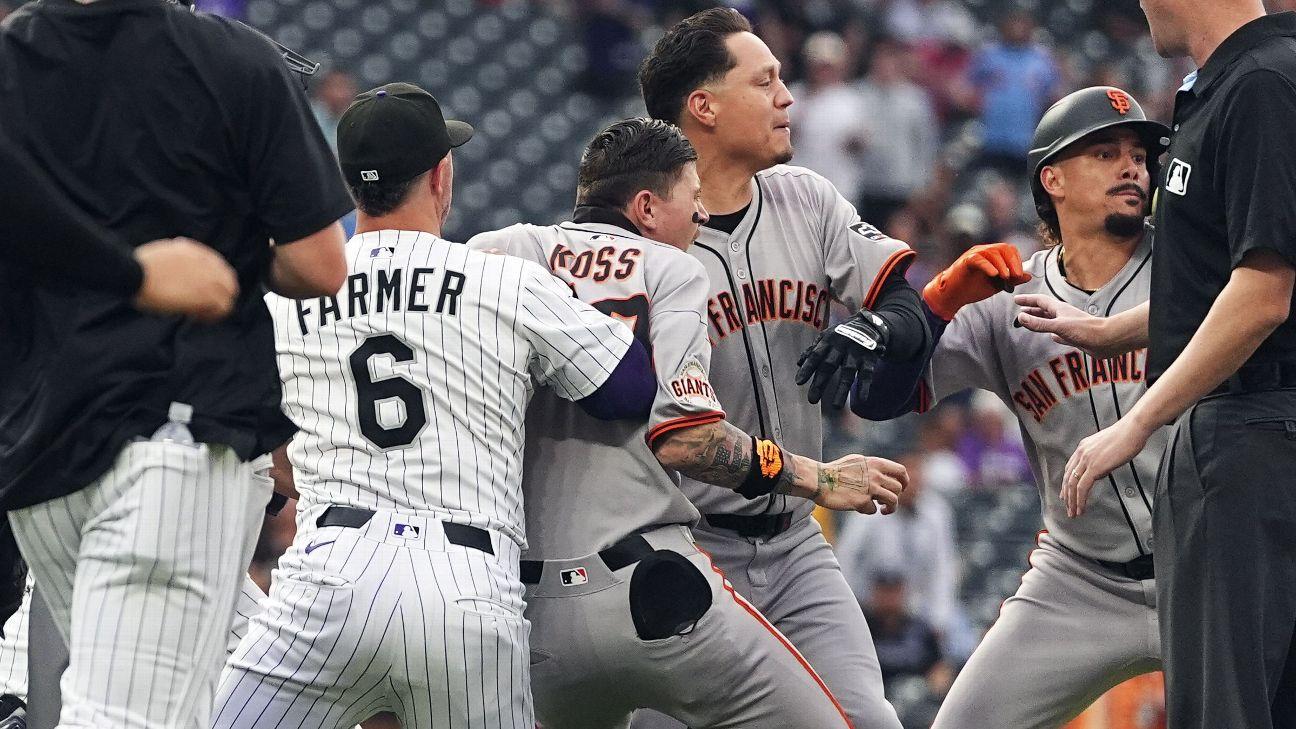 Chapman suspended for Giants-Rockies scuffle