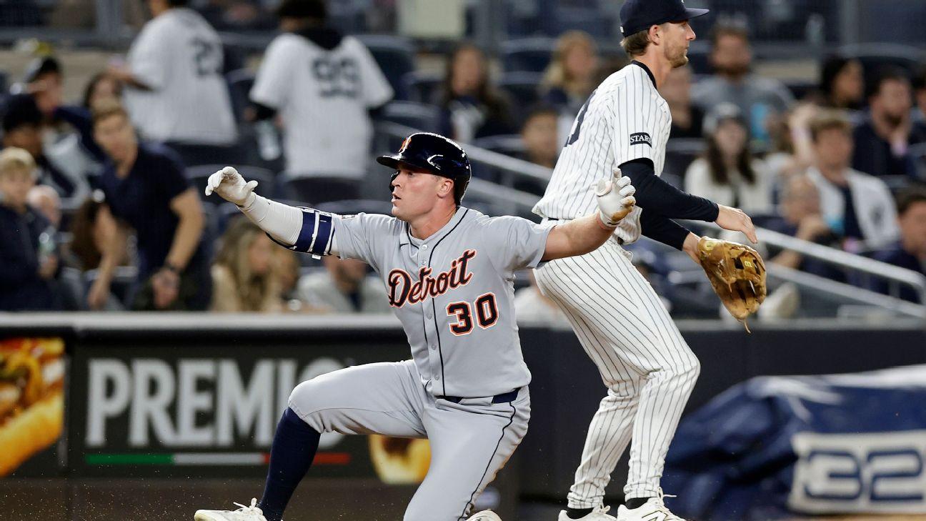 Yanks' relief collapses as Tigers reel off 9-run 7th