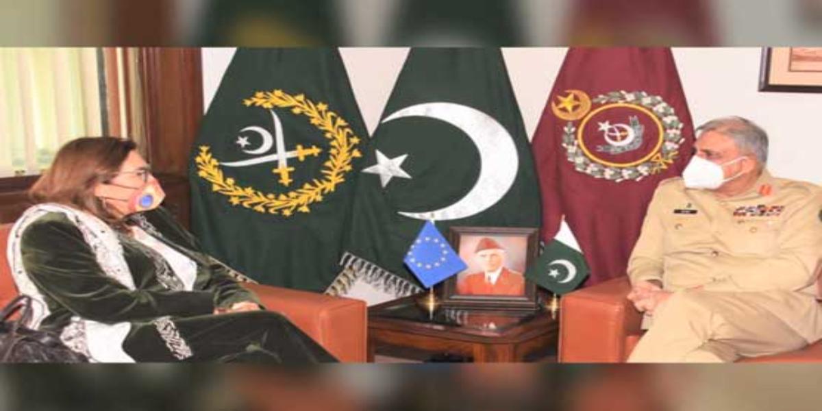 آرمی چیف  سے یورپی یونین  کی سفیر  کی ملاقات، باہمی دلچسپی کے امور پر گفتگو