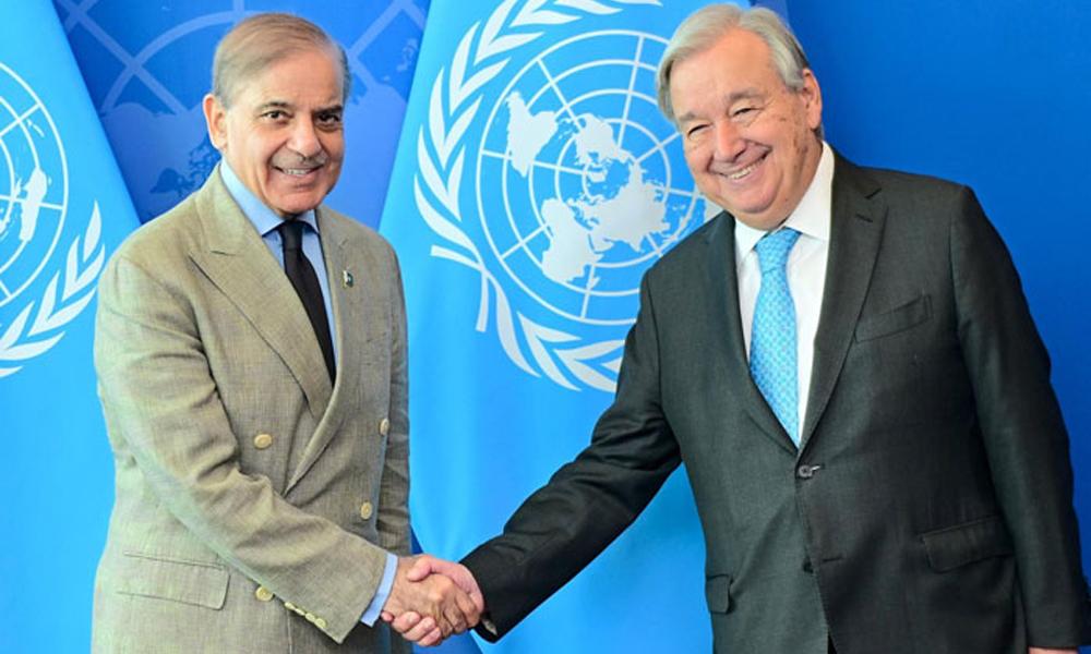 PM meets Antonio Guterres, raises issue of sponsored terrorism in Pakistan